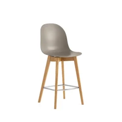 Tabouret Snack (assise +/- 65 Cm)|Tabouret De Bar (assise +/- 80 Cm)*1672 Academy Connubia© Tabouret scandinave en polypropylène et bois
