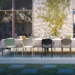 Chaise De Jardin*Abby Connubia® Chaise de jardin italienne empilable en polypropylène recyclé sans accoudoirs