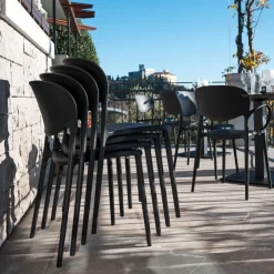 Chaise De Jardin*Abby Connubia® Chaise de jardin italienne empilable en polypropylène recyclé sans accoudoirs