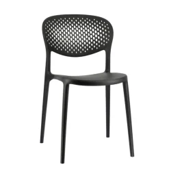 Chaise De Cuisine|Chaise De Salle à Manger*Abby Connubia® Chaise empilable en polypropylène recyclé avec dossier microperforé