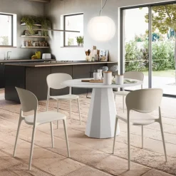 Chaise De Cuisine|Chaise De Salle à Manger*Abby Connubia® Chaise italienne empilable en polypropylène recyclé sans accoudoirs
