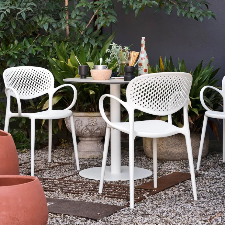 Chaise De Jardin|Fauteuil De Jardin*Abby Connubia® Fauteuil de jardin empilable en polypropylène recyclé avec dossier microperforé
