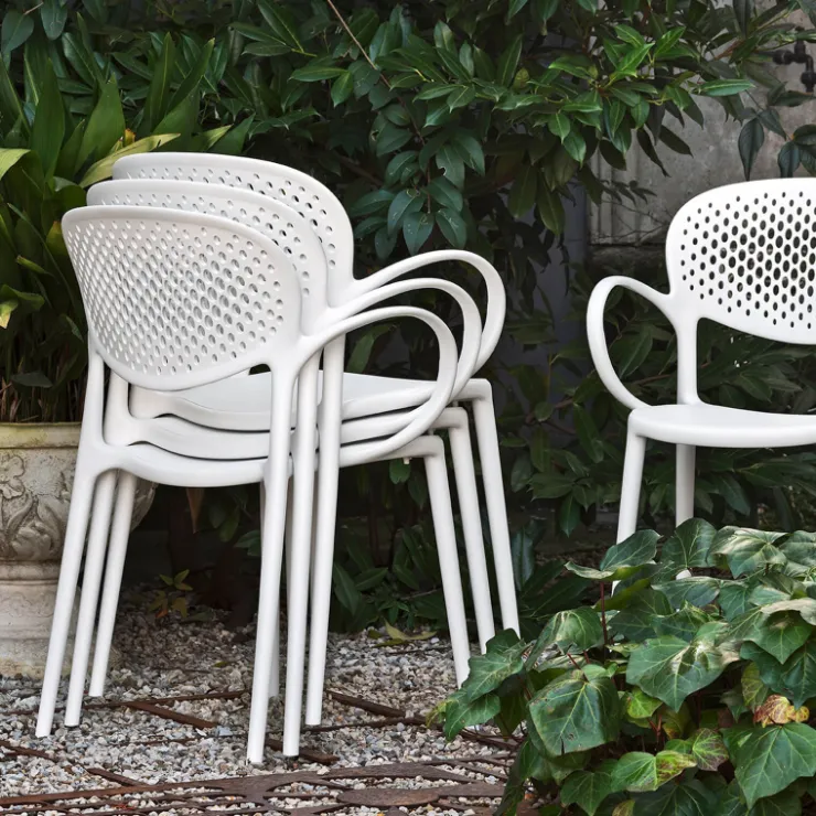 Chaise De Jardin|Fauteuil De Jardin*Abby Connubia® Fauteuil de jardin empilable en polypropylène recyclé avec dossier microperforé
