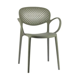 Chaise De Cuisine|Chaise De Salle à Manger*Abby Connubia® Fauteuil empilable en polypropylène recyclé avec dossier microperforé