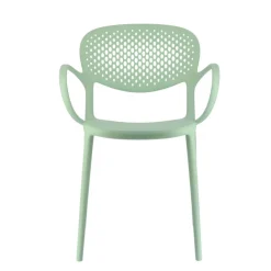 Chaise De Cuisine|Chaise De Salle à Manger*Abby Connubia® Fauteuil empilable en polypropylène recyclé avec dossier microperforé