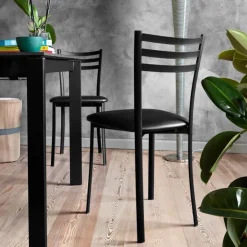 Chaise De Cuisine*Ace 1320 Chaise de cuisine en métal avec assise en simili rembourrée