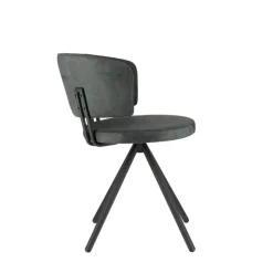 Perfecta Chaise De Salle à Manger|Chaise De Bureau*Adagio Chaise moderne pivotante en tissu et pieds métal
