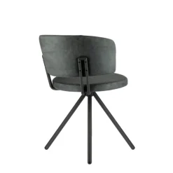 Perfecta Chaise De Salle à Manger|Chaise De Bureau*Adagio Chaise moderne pivotante en tissu et pieds métal