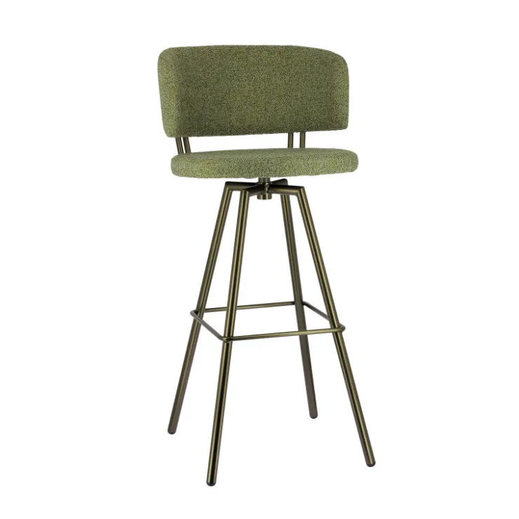 Perfecta Tabouret De Bar (assise +/- 80 Cm)*Adagio Tabouret de bar moderne pivotant en tissu et pieds métal