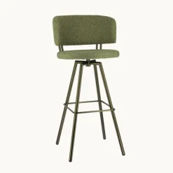 Perfecta Tabouret De Bar (assise +/- 80 Cm)*Adagio Tabouret de bar moderne pivotant en tissu et pieds métal