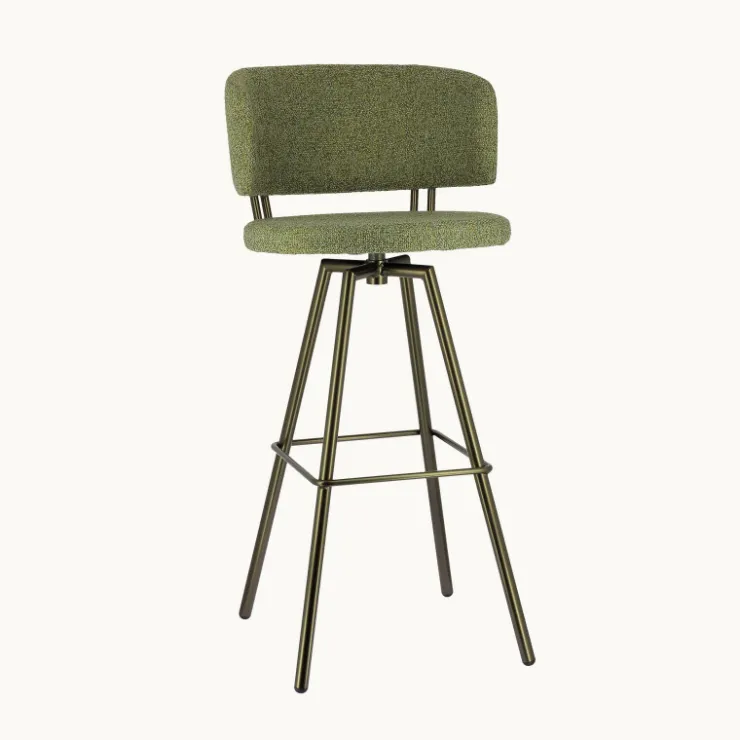 Perfecta Tabouret De Bar (assise +/- 80 Cm)*Adagio Tabouret de bar moderne pivotant en tissu et pieds métal