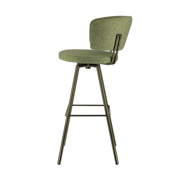 Perfecta Tabouret De Bar (assise +/- 80 Cm)*Adagio Tabouret de bar moderne pivotant en tissu et pieds métal