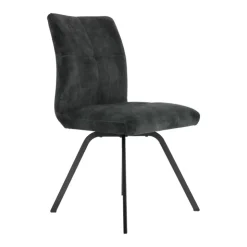 Chaise De Salle à Manger|Chaise De Bureau*Adèle Chaise en tissu pivotante confortable avec pieds en métal