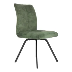 Chaise De Salle à Manger|Chaise De Bureau*Adèle Chaise en tissu pivotante confortable avec pieds en métal