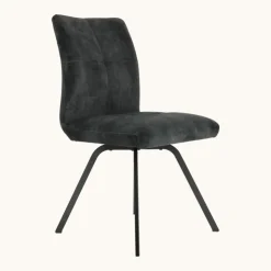 Chaise De Salle à Manger|Chaise De Bureau*Adèle Chaise en tissu pivotante confortable avec pieds en métal
