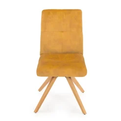 Chaise De Salle à Manger|Chaise De Bureau*Adèle Chaise en tissu pivotante confortable avec pieds bois