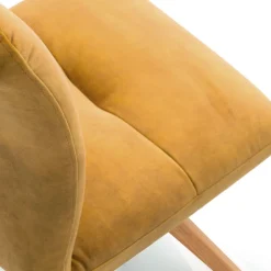 Chaise De Salle à Manger|Chaise De Bureau*Adèle Chaise en tissu pivotante confortable avec pieds bois