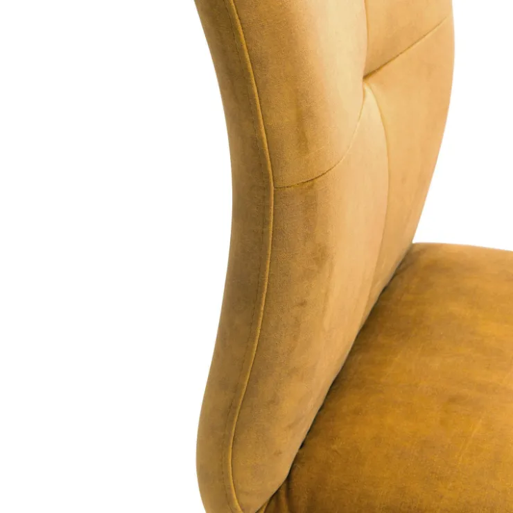 Chaise De Salle à Manger|Chaise De Bureau*Adèle Chaise en tissu pivotante confortable avec pieds bois