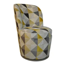 Paget Chaise De Salle à Manger|Chaise De Bureau*Adèle Chauffeuse pivotante moderne avec tissu à motifs fabriquée en France