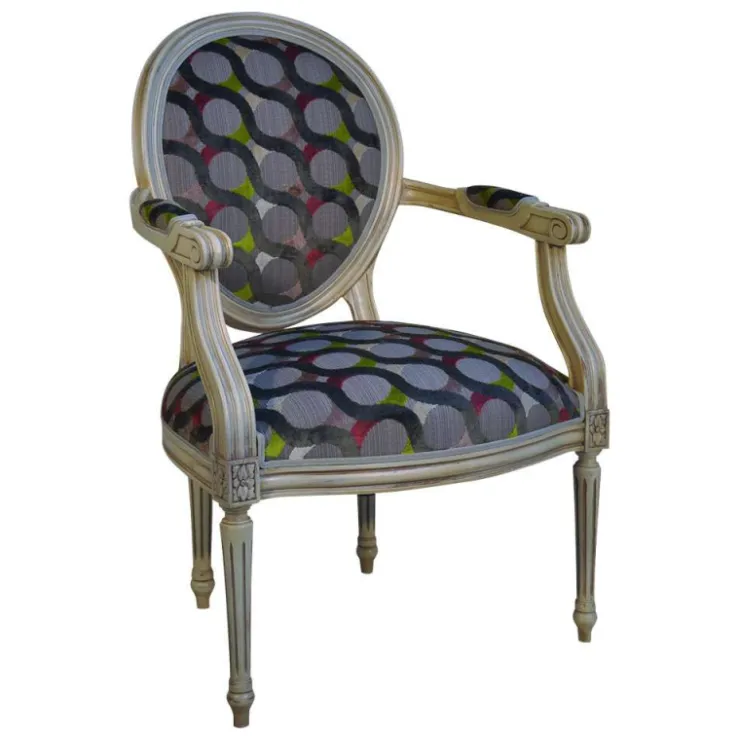 Paget Fauteuil De Salon*Adrien Fauteuil Louis XVI médaillon revisité fabrication française
