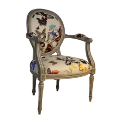 Paget Fauteuil De Salon*Adrien Fauteuil Louis XVI médaillon revisité fabrication française