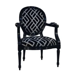 Paget Fauteuil De Salon*Adrien Fauteuil Louis XVI médaillon revisité fabrication française