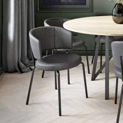 Perfecta Chaise Salon|Chaise De Salle à Manger*Aero Chaise tendance belge en tissu pieds métal