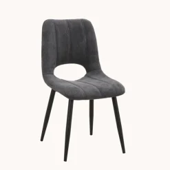 Chaise De Salle à Manger*AgatheChaise cosy en tissu avec pieds en métal noir
