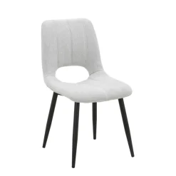 Chaise De Salle à Manger*AgatheChaise cosy en tissu avec pieds en métal noir