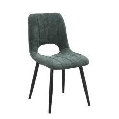 Chaise De Salle à Manger*AgatheChaise cosy en tissu avec pieds en métal noir