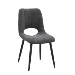 Chaise De Salle à Manger*AgatheChaise cosy en tissu avec pieds en métal noir