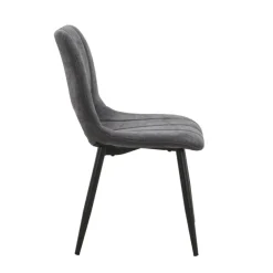 Chaise De Salle à Manger*AgatheChaise cosy en tissu avec pieds en métal noir