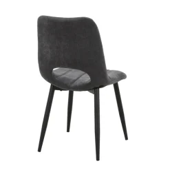 Chaise De Salle à Manger*AgatheChaise cosy en tissu avec pieds en métal noir