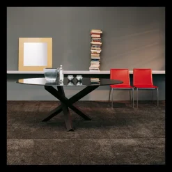 Sovet Italia Table De Salle à Manger*Aikido Sovet® Table de salle à manger ovale design en verre
