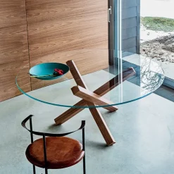 Sovet Italia Table De Salle à Manger*Aikido Sovet® Table en verre design ronde