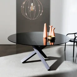 Sovet Italia Table De Salle à Manger*Aikido Sovet® Table en verre design ronde