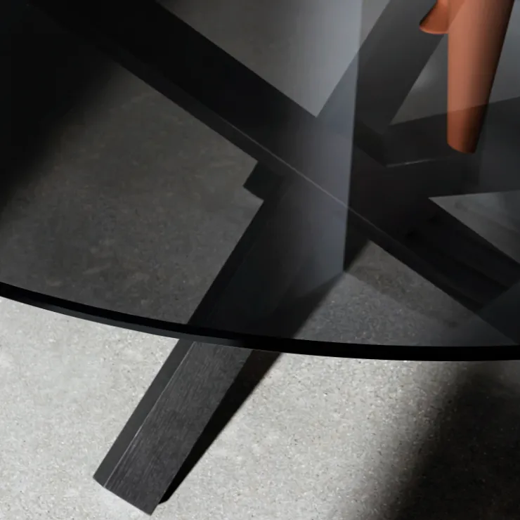 Sovet Italia Table De Salle à Manger*Aikido Sovet® Table en verre design ronde