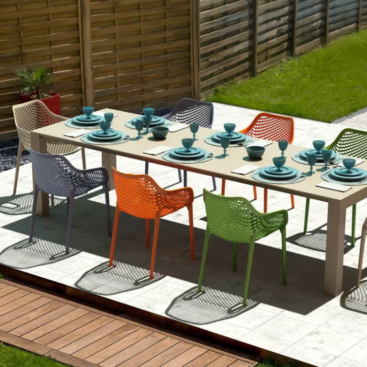 Chaise De Jardin|Fauteuil De Jardin*Air XL Fauteuil de jardin moderne ajouré en polypropylène