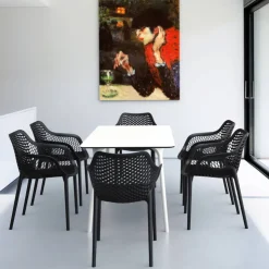 Chaise De Cuisine|Chaise De Salle à Manger*Air XL Fauteuil moderne empilable ajouré en polypropylène
