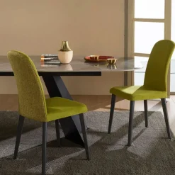 Europea Chaise Salon|Chaise De Salle à Manger*Alba Chaise en tissu bicolore pieds en bois