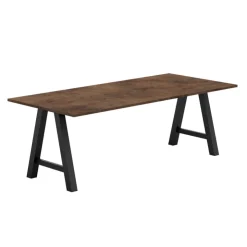 Perfecta Table De Salle à Manger|Table De Cuisine*Alegro Table belge rectangulaire en stratifié avec pieds en forme de tréteau