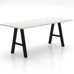 Perfecta Table De Salle à Manger*Alegro XL Grande table snack rectangulaire avec pieds en forme de tréteau