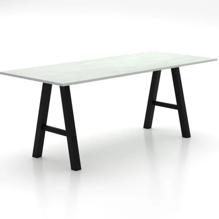 Perfecta Table De Salle à Manger*Alegro XL Grande table snack rectangulaire avec pieds en forme de tréteau