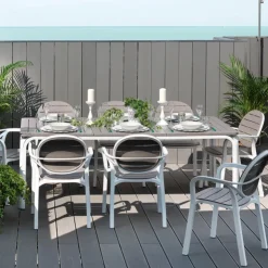 Table De Jardin*Alloro Table de jardin extensible en polypropylène et aluminium