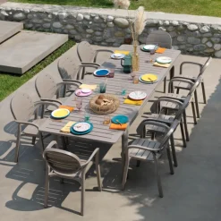 Table De Jardin*Alloro Table de jardin extensible en polypropylène et aluminium