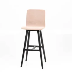 Sessio Tabouret De Bar (assise +/- 80 Cm)*Amelie Tabouret bar en tissu et pieds en bois massif