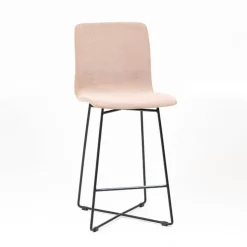 Sessio Tabouret Snack (assise +/- 65 Cm)|Tabouret De Bar (assise +/- 80 Cm)*Amelie Tabouret snack en tissu et pieds métal croisé