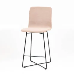 Sessio Tabouret Snack (assise +/- 65 Cm)|Tabouret De Bar (assise +/- 80 Cm)*Amelie Tabouret snack en tissu et pieds métal croisé