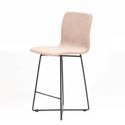 Sessio Tabouret Snack (assise +/- 65 Cm)|Tabouret De Bar (assise +/- 80 Cm)*Amelie Tabouret snack en tissu et pieds métal croisé