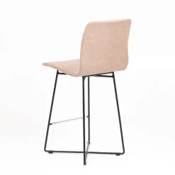 Sessio Tabouret Snack (assise +/- 65 Cm)|Tabouret De Bar (assise +/- 80 Cm)*Amelie Tabouret snack en tissu et pieds métal croisé
